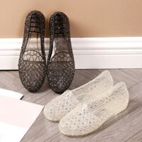 Thạch Pha Lê Trong Suốt Dép Nữ Thời Trang Rỗng Nữ Sandal Đế Mềm#果冻透明水晶凉鞋女时尚镂空女凉鞋包头软底