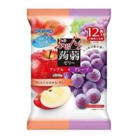 Thạch Rau Câu Vị Táo & Nho, Purun & Konjac Jelly Pouch, Apple & Grape, 12 Gói (240g) - ORIHIRO