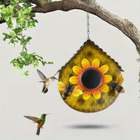 Thai| Chim Ngoài Trời Tổ Giống Chim Tổ Kim Loại Hoa Hướng Dương Trang Trí Treo Nhà Chim Để Trang Trí Sân Vườn Tổ Chim Hoang Dã Ngoài Trời Với Thiết Kế Tổ Ong