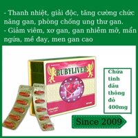 Thải độc gan Rubyliver, bảo vệ gan,  nhiệt, giải độc, giảm vàng da, men gan cao, nhiễm mỡ, dị ứng, nổi mề đay, hộp 60v