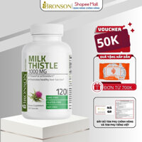 Thải độc gan thuần chay Bronson Milk Thistle 1000mg hộp 120 viên giảm các tác động của độc tố và cải thiện chức năng gan