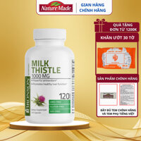 Thải độc gan thuần chay Bronson Milk Thistle 1000mg hộp 120 viên giảm các tác động của độc tố và cải thiện chức năng gan
