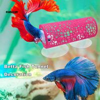 Thai| Đường hầm cá nhỏ Betta Đường hầm ẩn náu cá Đường hầm Betta đầy màu sắc với cốc hút cho cá nhỏ và tôm Đồ chơi ẩn náu và trang trí bể cá cho bể cá Đông Nam