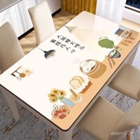 Thảm bàn ăn thủy tinh mềm thơm cho người, chống nước, chống dầu, chịu nhiệt, có thể giặt, khăn trải bàn vuông cho gia đình, thảm bàn cà phê