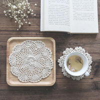 Thảm bàn ren cách nhiệt thủ công, kích thước lớn, thảm trang trí, phong cách Pháp cổ điển, vải phủ nền, khăn