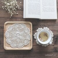 Thảm bàn ren cách nhiệt thủ công, kích thước lớn, thảm trang trí, phong cách Pháp cổ điển, vải phủ nền, khăn