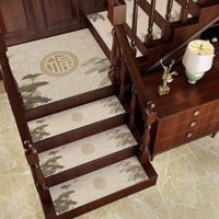 Thảm cầu thang bùn tảo cát bằng gỗ Rắn Kiểu Trung Quốc mới Thảm chống trượt bằng da bước trong nhà Thảm tự dính không cần giặt