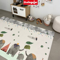 Thảm chơi cho bé silicon Hàn Quốc (190x130x1.2cm) kháng khuẩn chống trơn trượt Dwinguler Elly Family