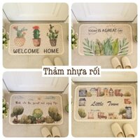 Thảm cửa chùi chân rối cỡ lớn hoạ tiết đẹp chống trơn trượt