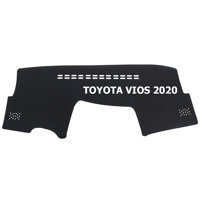 Thảm da Taplo vân Carbon Cao cấp dành cho xe Toyota Vios 2020 có khắc chữ Toyota Vios và cắt bằng máy lazer