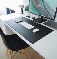 Thảm da trải bàn làm việc deskpad 90 X 45 CM hai mặt, hai màu - Đen - Đỏ