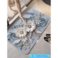 Thảm đất diatom Đức 3D hoa văn, thảm nhà tắm không trượt, nhanh khô, mềm mại, thấm hút, thảm chân