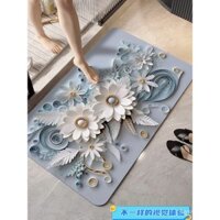 Thảm đất diatom Đức 3D hoa văn, thảm nhà tắm không trượt, nhanh khô, mềm mại, thấm hút, thảm chân