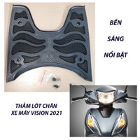 Thảm để chân lót sàn đen cacbon carbon cho xe máy Vision 2014-2020-nay