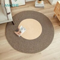Thảm dệt dây Cotton BANGSHE, Thảm trải sàn tròn phong cách tự nhiên bằng tay, Thảm trải sàn chống trượt mềm mại phòng ngủ