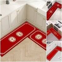 Thảm đỏ năm mới 2025 Thảm nhà bếp chống trượt thấm đơn giản Trang trí lễ hội