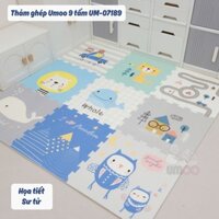 Thảm Ghép Cho Bé UMOO Cao Cấp Loại 6 Tấm Và 9 Tấm, Dày 1,5 CM, Bề Mặt Chống Nước, Tặng Kèm Miếng Bo Viền UM-0718