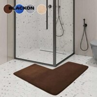 Thảm hình chữ L phòng tắm BLACKON, Thảm trải sàn hình chữ L lông cừu san hô mềm mại, Nhà có thể giặt được Góc chống trượt Phòng khách đầy màu sắc Thảm phòng ngủ Phòng tắm vòi hoa sen vuông