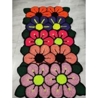 Thảm hoa đôi hanmade dễ thương KT 50*90cm ( Màu ngẫu nhiên)