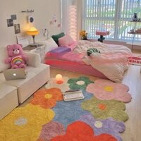 Thảm hoa HAOYANGQI đầy màu sắc trang trí phòng ngủ dành cho bé gái
