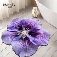 Thảm hoa KUNHEV, Thảm trải sàn 60 * 60cm hình đặc biệt, Thảm trải bàn hoa mẫu đơn in ISN Phòng tắm