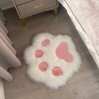 Thảm hoạt hình chân mèo cho thú cưng, trang trí dễ thương, thảm dài nhồi bông đầu giường hình trái tim nữ tính, thảm sàn phòng ngủ CFD5