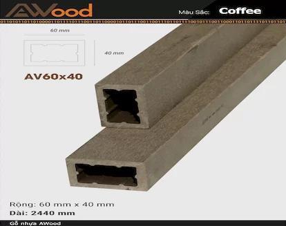Tham lam gỗ nhựa Awood AR60x40-Coffee
