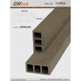 Tham lam gỗ nhựa Awood AR90x40-Coffee