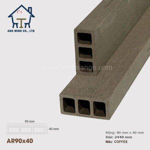 Tham lam gỗ nhựa Awood AR90x40-Coffee