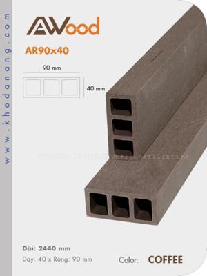 Tham lam gỗ nhựa Awood AR90x40-Coffee