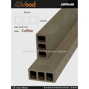 Tham lam gỗ nhựa Awood AR90x40-Coffee