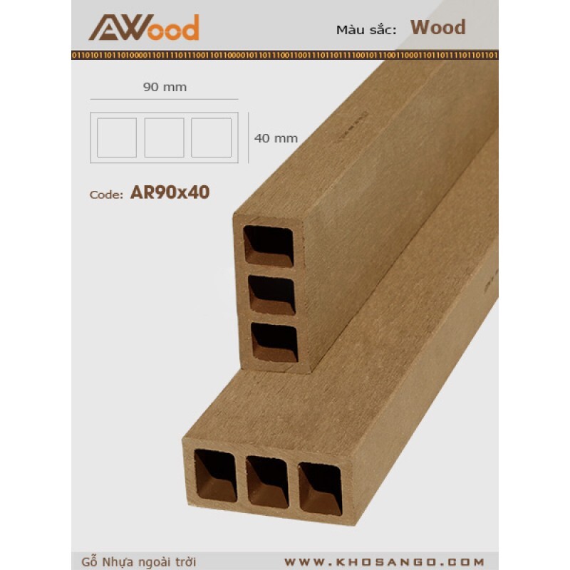 Tham lam gỗ nhựa Awood AR90x40-Wood