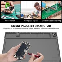 Thảm làm việc cách nhiệt ORNOOU, Thảm hàn chống tĩnh điện chịu nhiệt chống bụi, Chống trượt không độc hại Tấm sửa chữa silicon màu xám chống thấm nước Nền tảng bảo trì