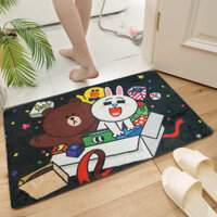 Thảm lau chân cao cấp, thảm chùi chân thấm hút nước, thảm nhà tắm chống trơn trượt kích thước 60x40 cm - Hàng nhập khẩu - Line Friend 12mm