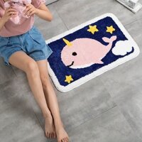 Thảm lau chân lông cừu thấm hút nước thảm trải sàn chống trơn trượt thảm chân decor phòng ngủ tiệm spa đồ chùi chân đẹp