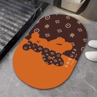 Thảm Lau Chân Silicon phòng tắm SHOUSE siêu thấm hút nước đế cao su chống trơn trượt - Si-Oval05