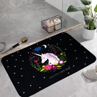 Thảm lau chân, thảm chùi chân vải ép thấm hút nước tốt, đế cao su chống trơn trượt KT 40x60cm - Hàng nhập khẩu - Unicorn