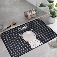 Thảm lau chân, thảm chùi chân vải ép thấm hút nước tốt, đế cao su chống trơn trượt KT 40x60cm - Hàng nhập khẩu - Cừu trắng
