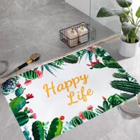 Thảm lau chân, thảm chùi chân vải ép thấm hút nước tốt, đế cao su chống trơn trượt KT 40x60cm - Hàng nhập khẩu - Happy Life