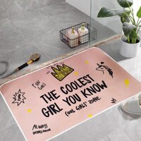 Thảm lau chân, thảm chùi chân vải ép thấm hút nước tốt, đế cao su chống trơn trượt KT 40x60cm - Hàng nhập khẩu - Vương miện