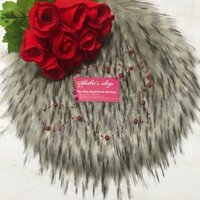 Thảm lông chụp ảnh - tròn xám kem siêu dày cao cấp