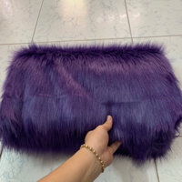 Thảm lông chụp hình - Thảm lông chụp ảnh - Trải bàn trang điểm màu tím than