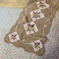 Thảm lông hoạ tiết hoa ghép