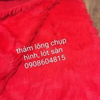Thảm lông thú cao cấp màu đỏ tươi, thảm lông chụp hình, thảm bàn trang điểm, thảm trang trí sunyshop