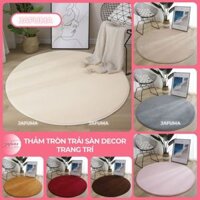Thảm lông tròn decor trải sàn chụp ảnh, Thảm tròn nhung  trải sàn phòng ngủ, phòng khách ĐK 80cm 1m 1m2 1m6