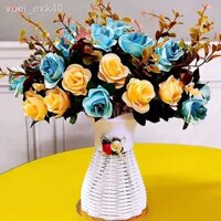 ✉[Thảm lót chai] Bình hoa đặt trên mặt bàn Cắm hoa phòng khách kiểu châu Âu Trang trí bàn bằng hoa lụa Mô phỏng sáng tạo