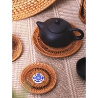 Thảm lót ly bằng mây đan thủ công, thảm ấm trà, thảm lễ trà, thảm chống trượt, thảm bàn ăn, thảm đĩa, thảm cách nhiệt, thảm bát
