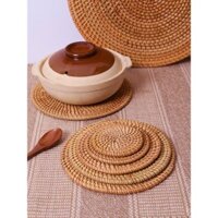 Thảm lót ly bằng mây đan thủ công, thảm ấm trà, thảm lễ trà, thảm chống trượt, thảm bàn ăn, thảm đĩa, thảm cách nhiệt, thảm bát