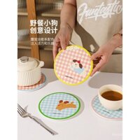 Thảm lót nồi gốm sứ thấm hút cho chó Sheli Picnic, thảm bát, bàn ăn, chịu nhiệt độ cao, thảm cách nhiệt, thảm nồi đất, thảm chống bỏng