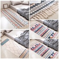 Thảm lót phòng ngủ, trải sàn, thảm sofa vải cotton và lanh thổ cẩm phong cách Bắc  Âu 60cm * 180 CM